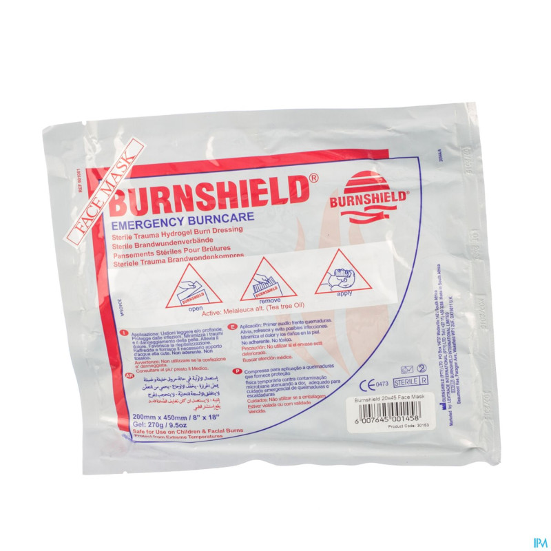Burnshield face mask 20x45cm    covarmed