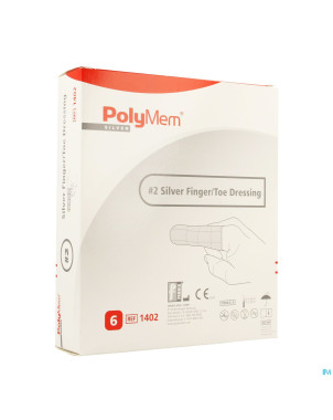 Polymem silver doigt/orteil dressing ring 8-12 6