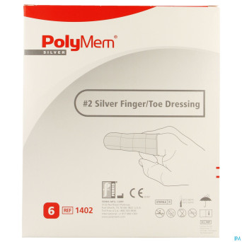 Polymem silver doigt/orteil dressing ring 8-12 6
