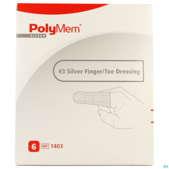 Polymem silver doigt/orteil dressing ring 12-16 6