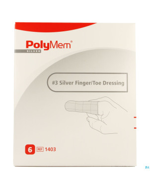 Polymem silver doigt/orteil dressing ring 12-16 6