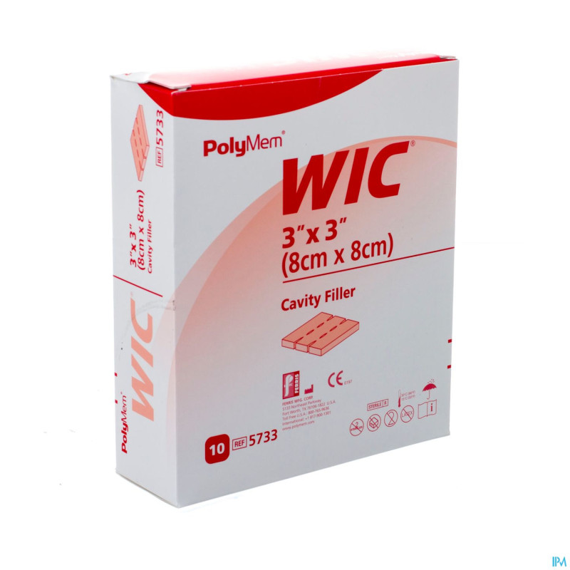 Polymem wic cavity wound filler 8x8cm 10