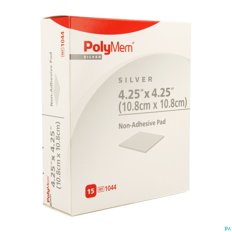 Polymem silver non-adhesif pad 10,8cmx10,8cm 15