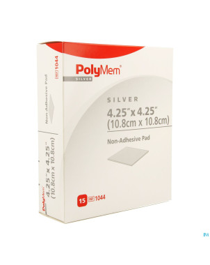 Polymem silver non-adhesif pad 10,8cmx10,8cm 15