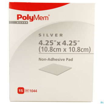 Polymem silver non-adhesif pad 10,8cmx10,8cm 15