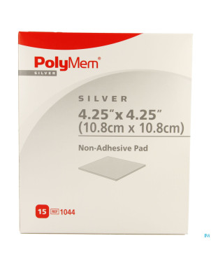 Polymem silver non-adhesif pad 10,8cmx10,8cm 15