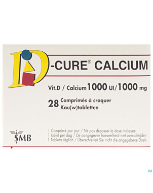 D cure calcium 1000mg/1000ui comp croquer  28