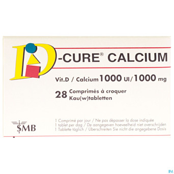 D cure calcium 1000mg/1000ui comp croquer  28