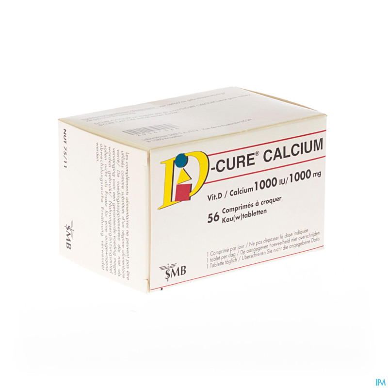 D cure calcium 1000mg-1000ui comp 56