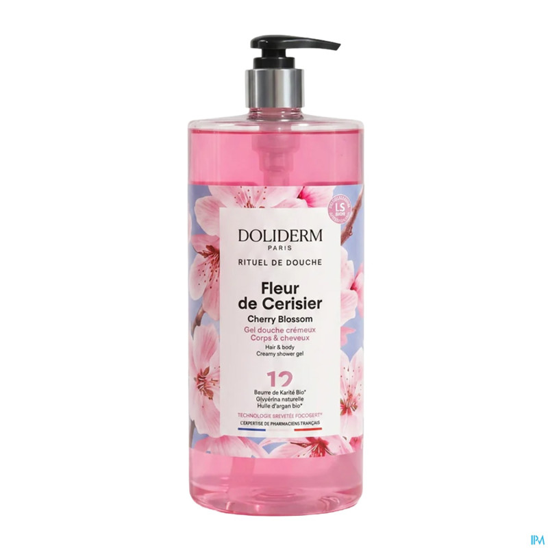 Doliderm gel douche fleur cerisier 1l