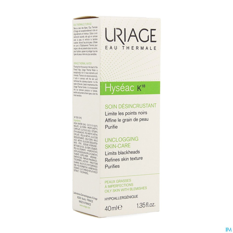 Uriage hyseac k18 tube 40ml