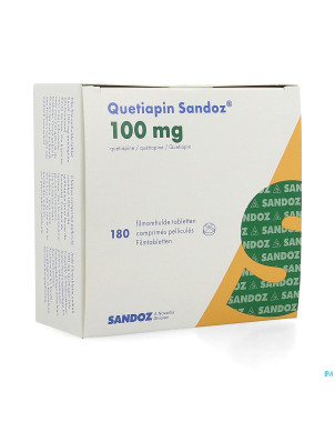 Quetiapin sandoz comp enrobe 180 x 100 mg