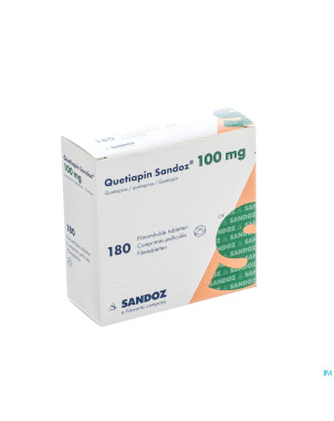 Quetiapin sandoz comp enrobe 180 x 100 mg