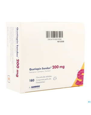 Quetiapin sandoz comp enrobe 180 x 200 mg