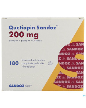 Quetiapin sandoz comp enrobe 180 x 200 mg