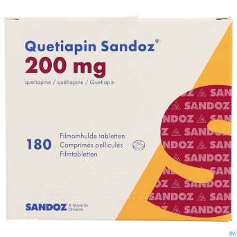 Quetiapin sandoz comp enrobe 180 x 200 mg