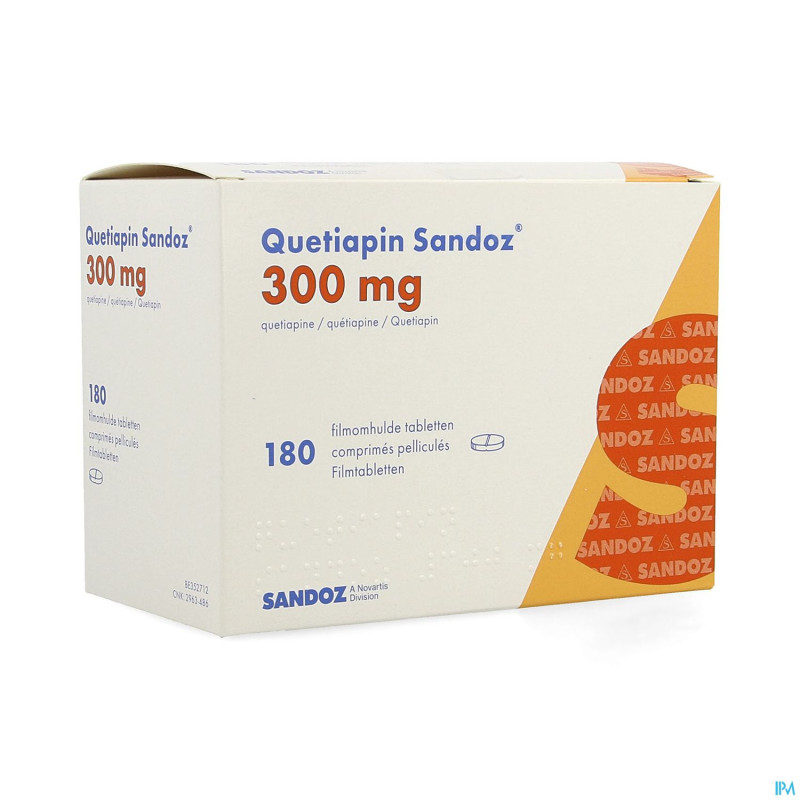 Quetiapin sandoz comp enrobe 180 x 300 mg
