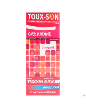 Toux san dextromet s/sucre 3mg/ml +grenadine 120ml