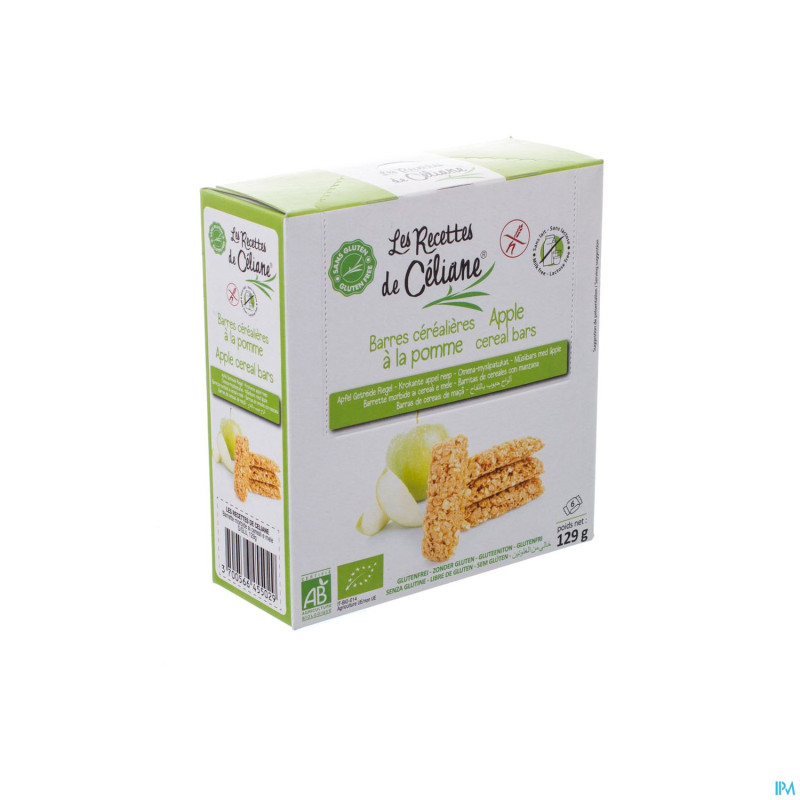 Celiane barre cer.pomme bio s/gl.129g 4664 revogan