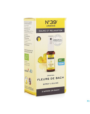 Fleurs de bach bio n39 urgence spray 20ml