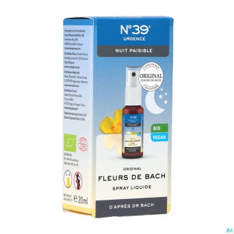 Fleurs de bach bio n39 urgence nuit spray 20ml