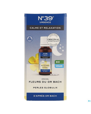 Fleurs de bach bio n39 urgence nuit perles 20g