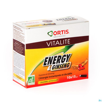 Ortis energy&ginseng bio s/alc. 10x15ml