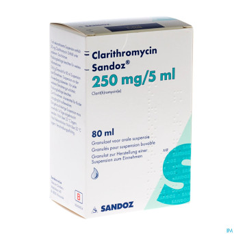 Clarithromycin sandoz gran susp or  80ml 250mg/5ml