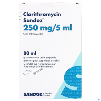 Clarithromycin sandoz gran susp or  80ml 250mg/5ml