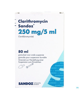 Clarithromycin sandoz gran susp or  80ml 250mg/5ml