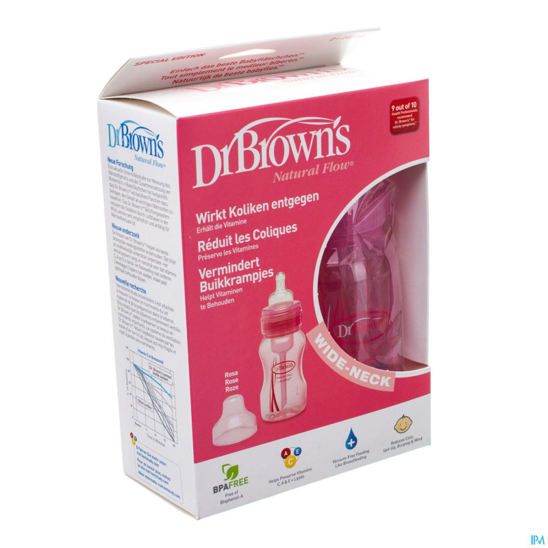 Dr brown biberon 2x240ml pp rose    escos