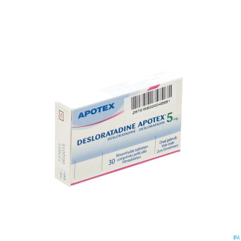 Desloratadine apotex  5mg comp pell  30 x  5 mg