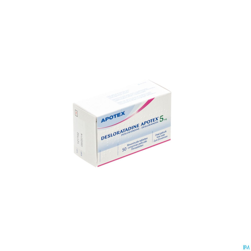 Desloratadine apotex  5mg comp pell  50 x  5 mg