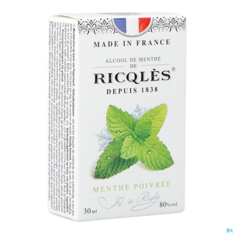 Ricqles alcool de menthe fl 3cl