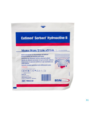 Cutimed sorbact hydroactive b 14x14,0cm  1 7993302