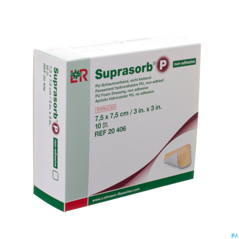 Suprasorb p mousse pu n/adh wcl  7,5x 7,5 10 20406
