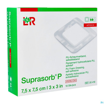 Suprasorb p mousse pu adh wcl  7,5x 7,5cm 10 20416