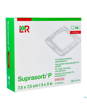 Suprasorb p mousse pu adh wcl  7,5x 7,5cm 10 20416
