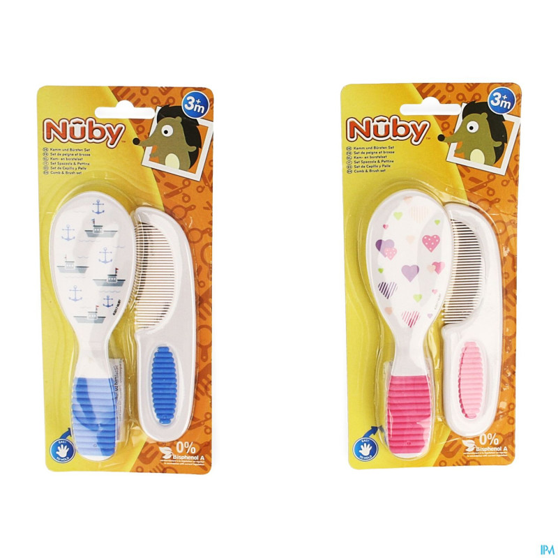 Nuby set peigne+brosse +3m