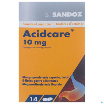 Acidcare 10 mg sandoz caps gastro res 14 x 10 mg