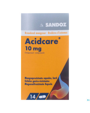 Acidcare 10 mg sandoz caps gastro res 14 x 10 mg