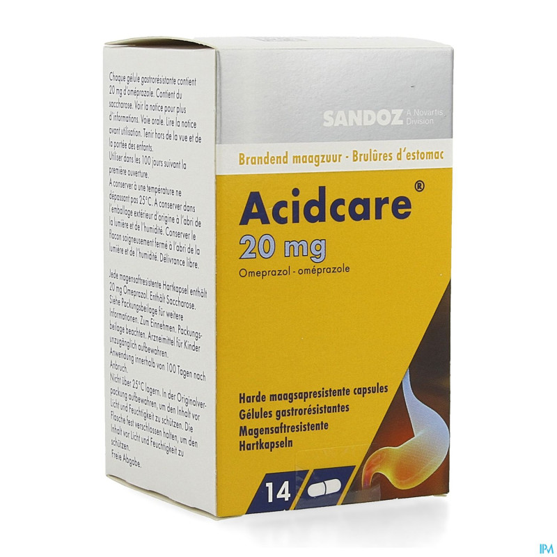 Acidcare 20 mg sandoz caps gastro res 14 x 20 mg