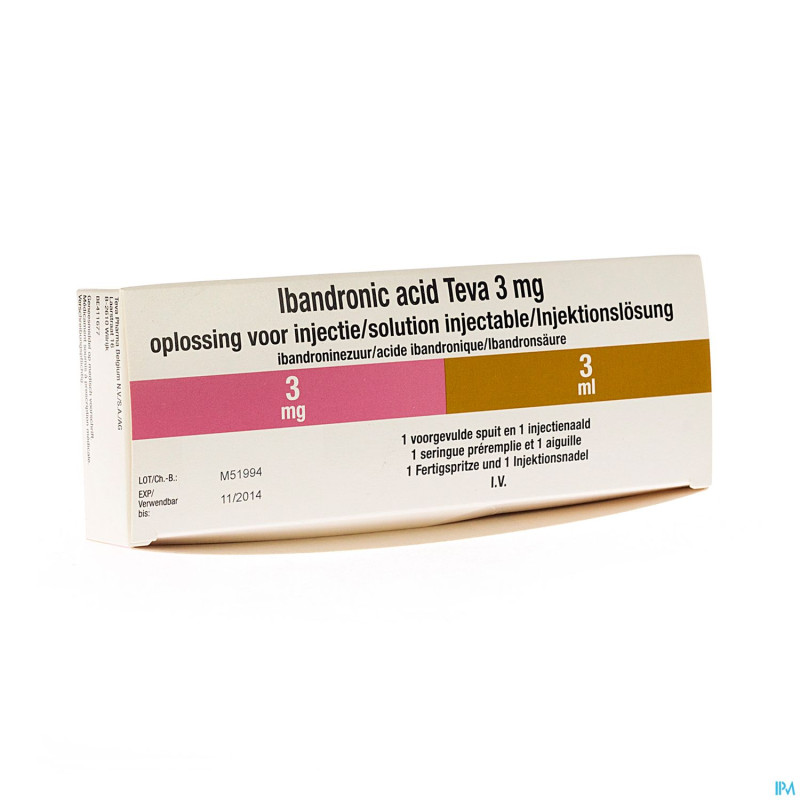 Ibandronic acid teva 3mg sol inj ser prerem 1mg/ml