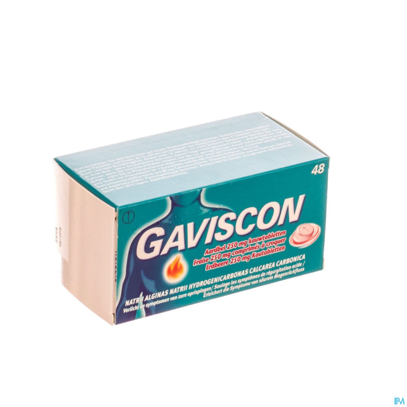 Gaviscon fraise comp a croquer 48 x 250 mg