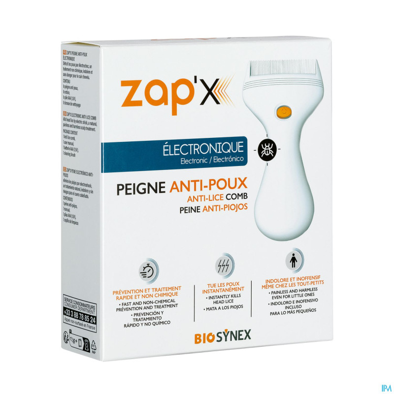 Zap'x peigne poux electrique z100