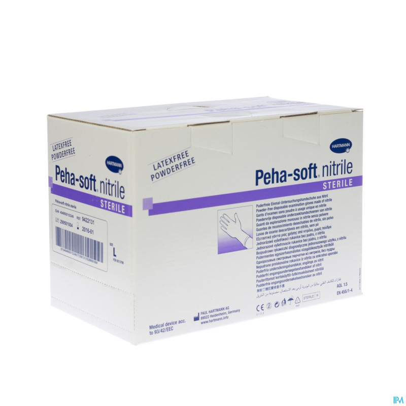Peha soft gants nitrile sterile    l 50 9422134