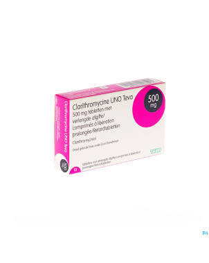 Clarithromycine uno teva comp liber prol 10x500mg