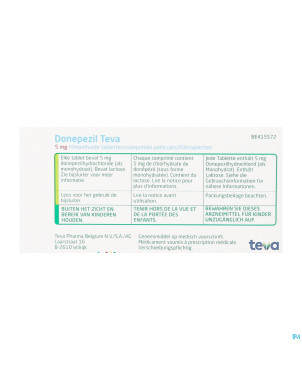 Donepezil teva  5,0 mg comp enrobe 28x  5,0 mg