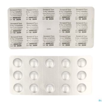 Donepezil teva  5,0 mg comp enrobe 28x  5,0 mg