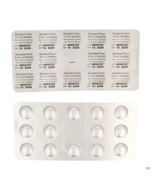 Donepezil teva  5,0 mg comp enrobe 28x  5,0 mg